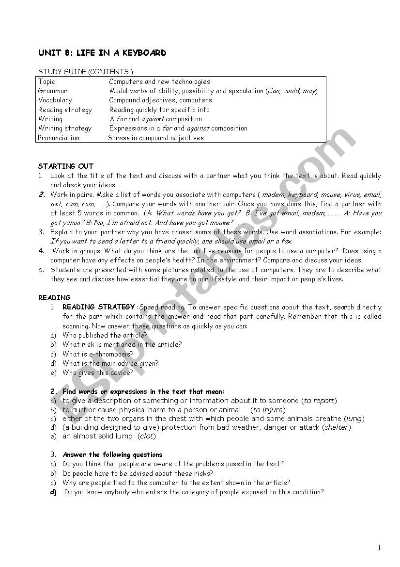 Modal verbs worksheet