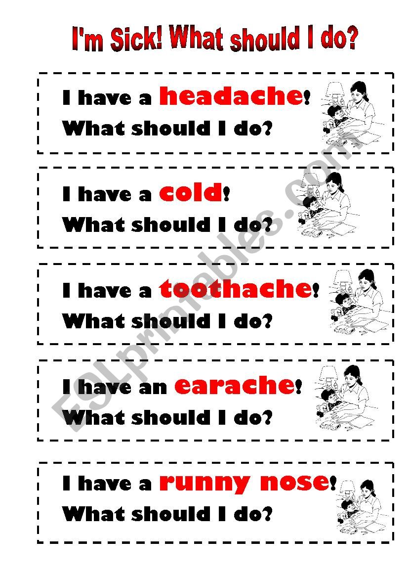 i-m-sick-what-should-i-do-esl-worksheet-by-cbenglish