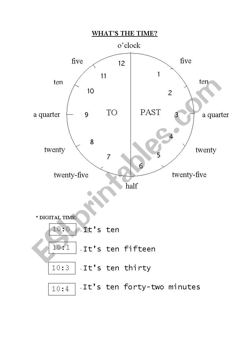 What time is it? worksheet