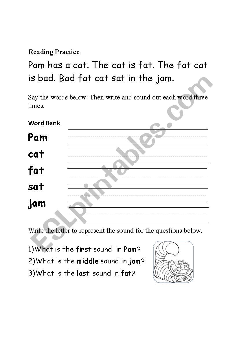 Short Vowel Sound a worksheet