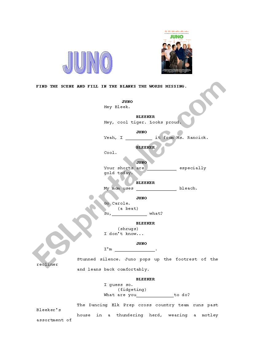 JUNO worksheet