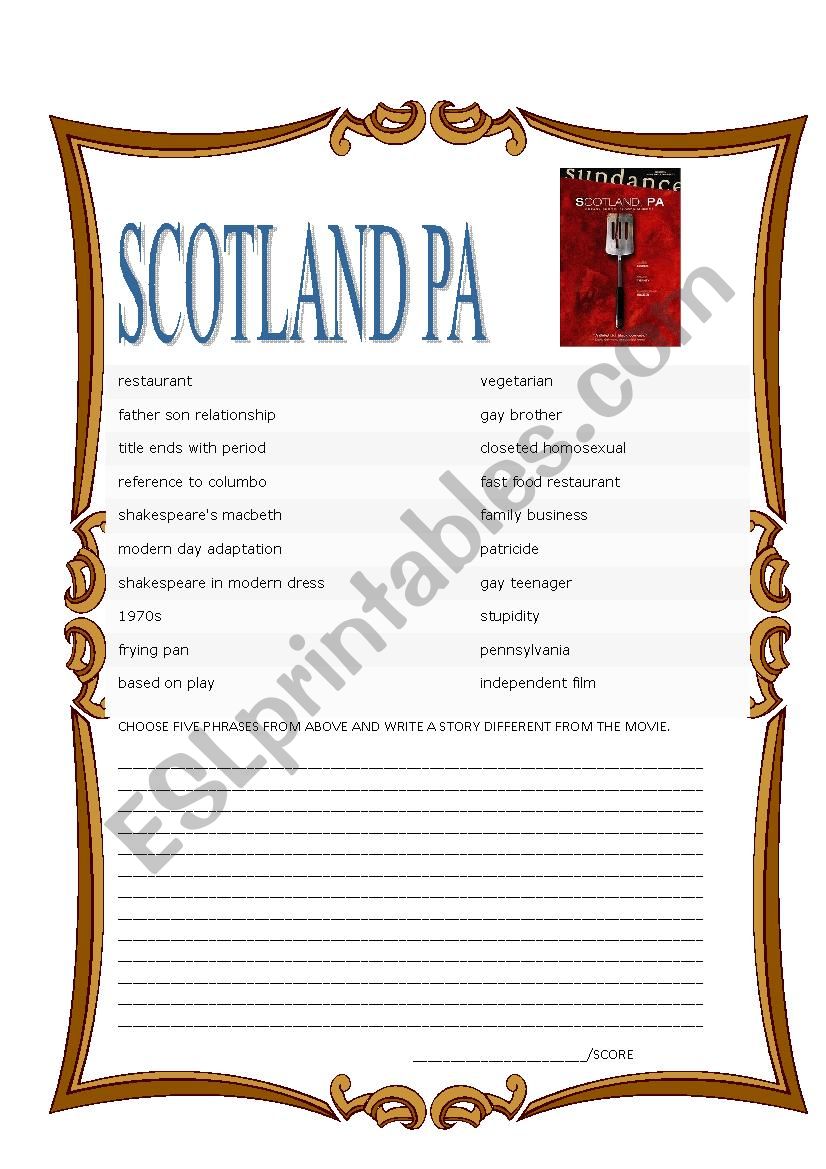 SCOTLAND PA worksheet