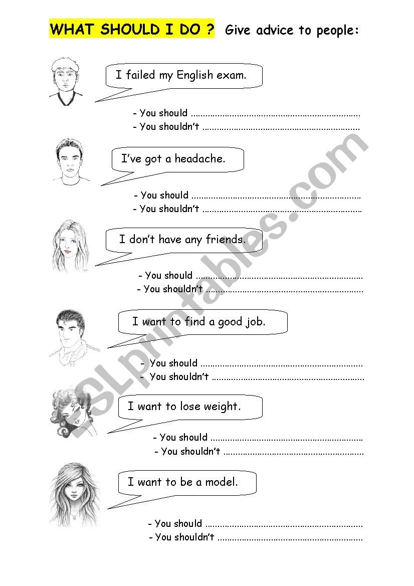 GIVING ADVICE - should / shouldnÂ´t