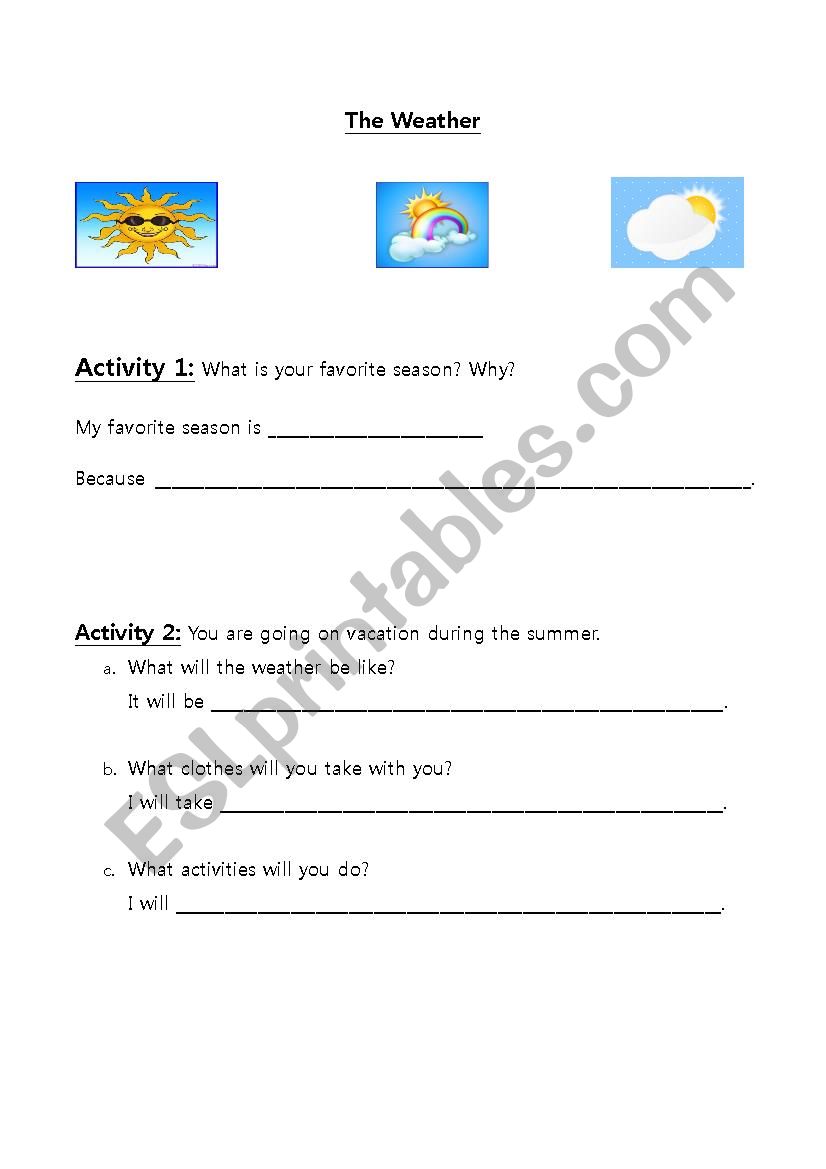 the weather worksheet