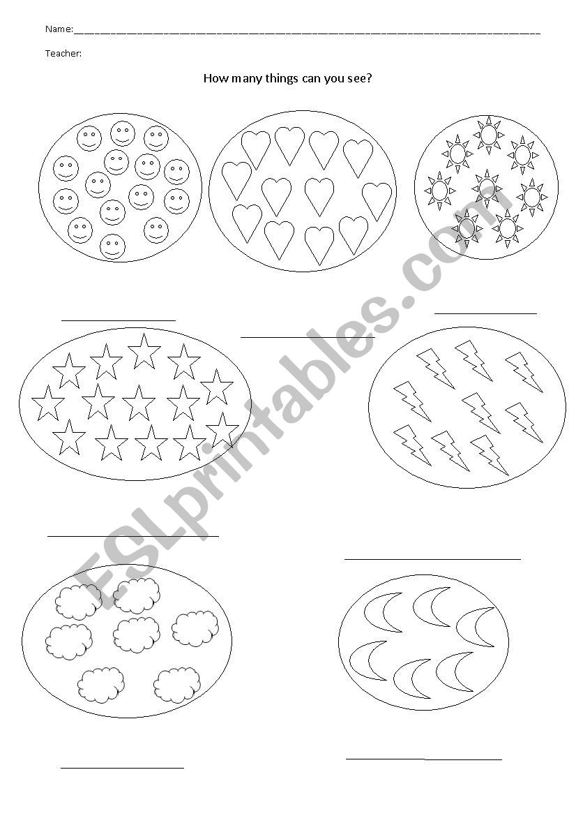 How many things can you see? worksheet
