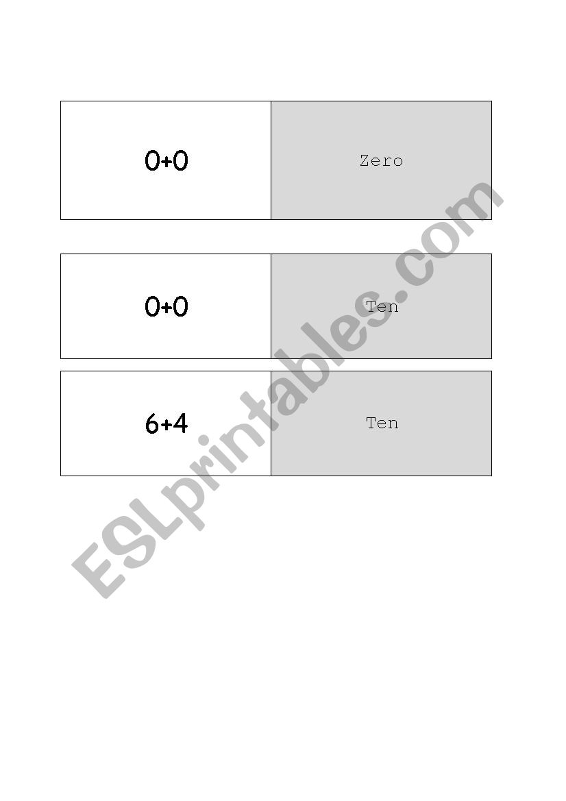 Numbers Dominoes worksheet