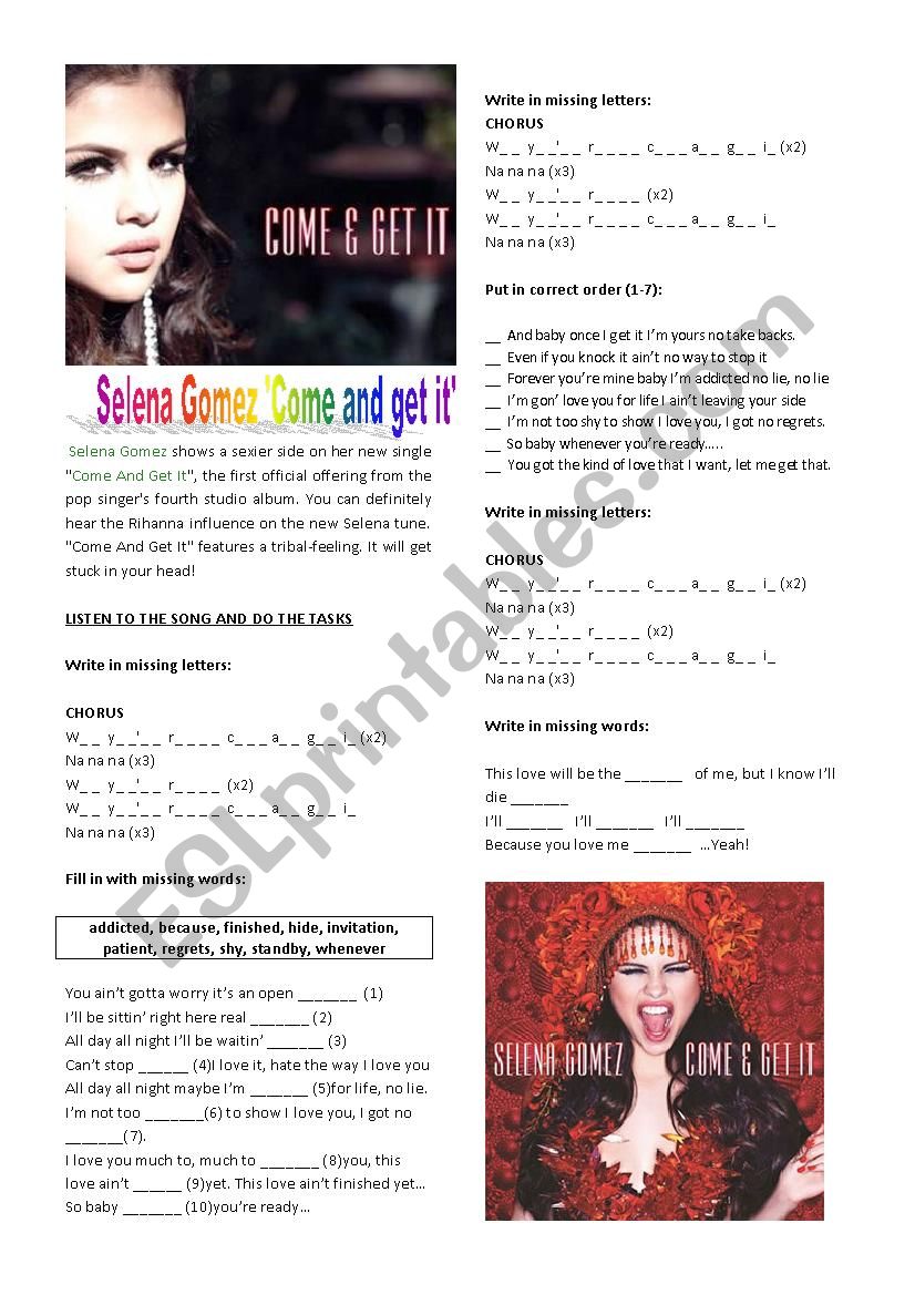 Selena Gomez ´Come and get it´ 
