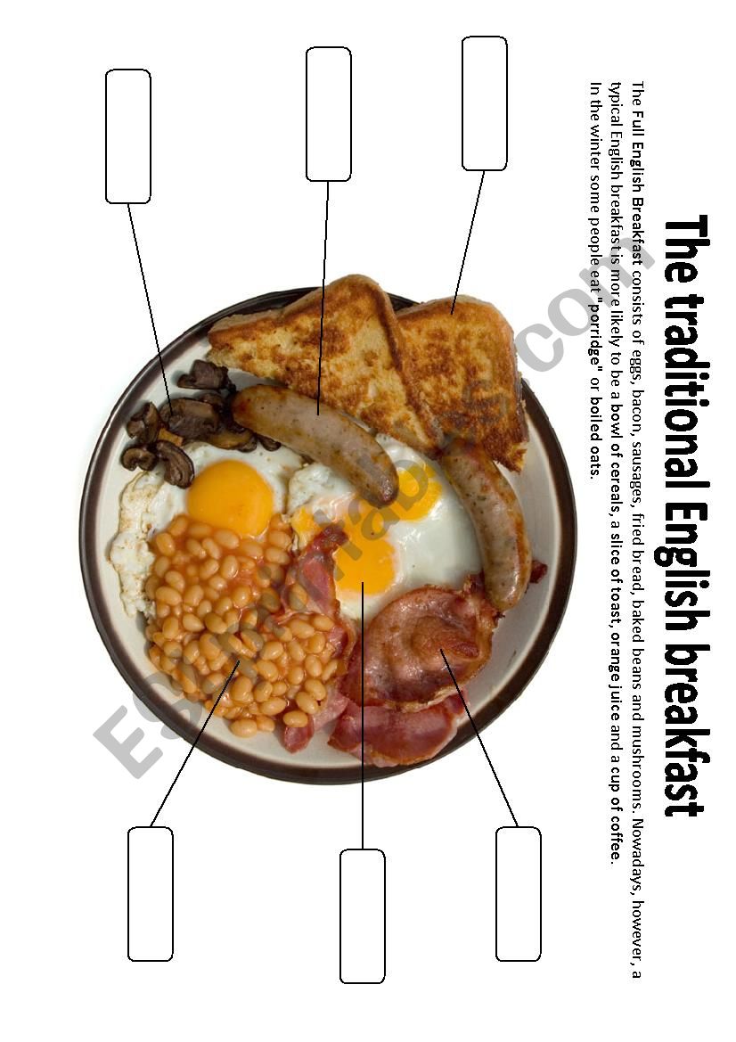 Traditional English Breakfast worksheet