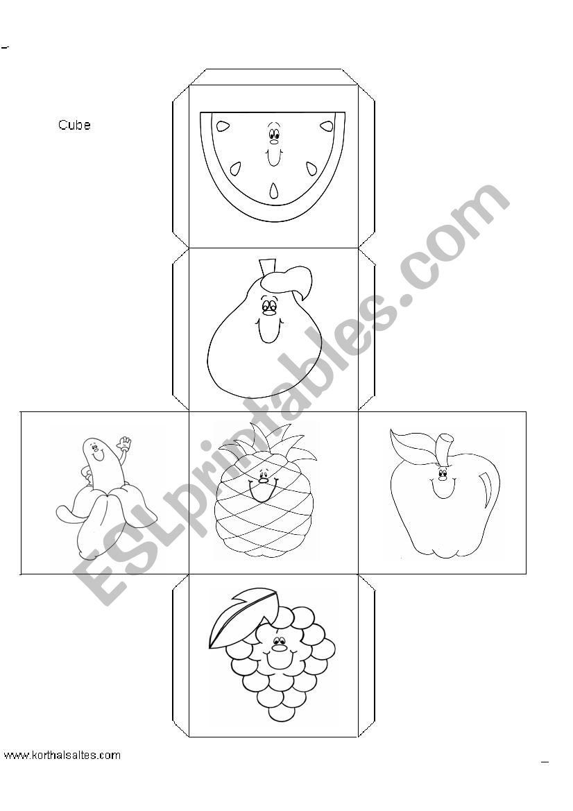 DICE FRUITS worksheet