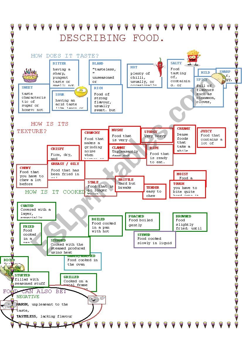 food worksheet