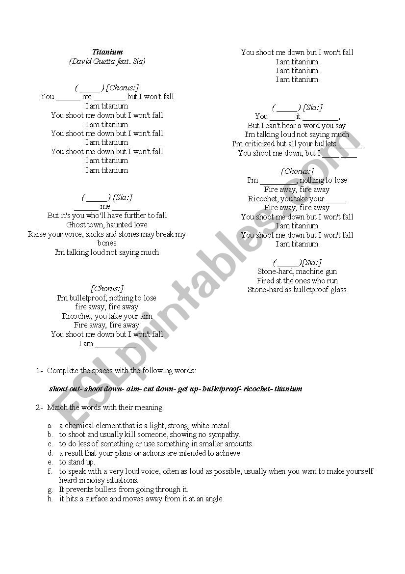 Titanium worksheet