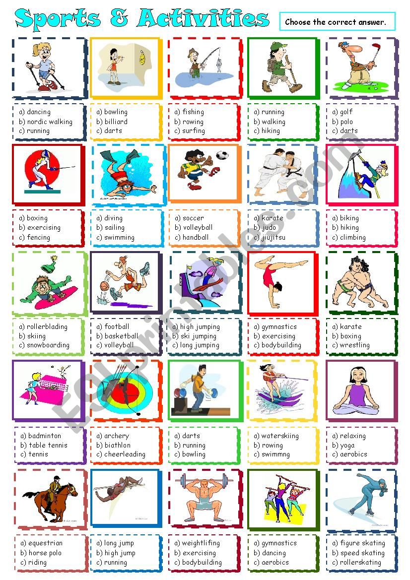 Sports & Activities * multiple choice*