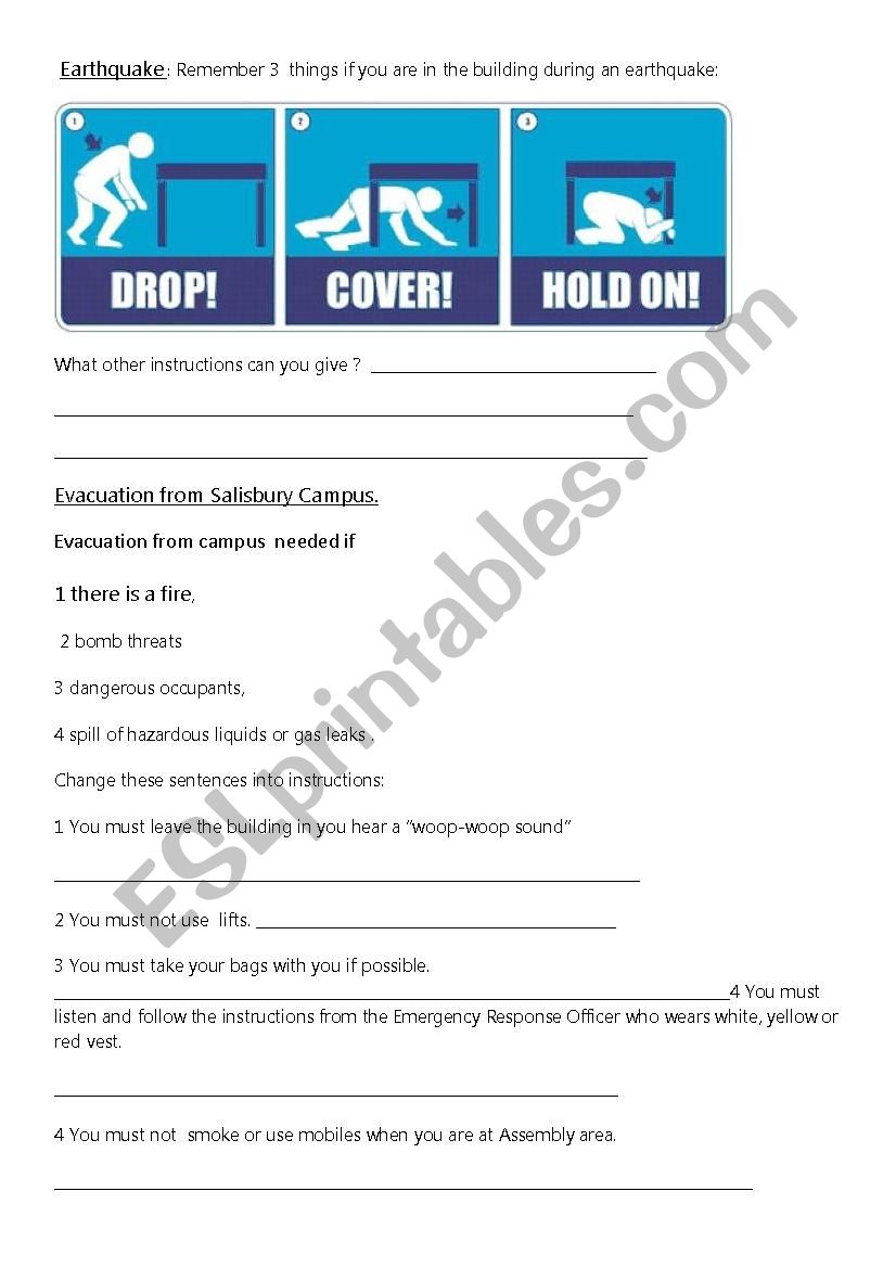 Giving instructions worksheet