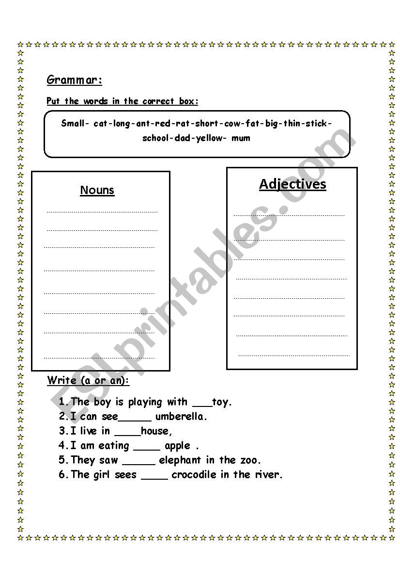 grammar exercises worksheet