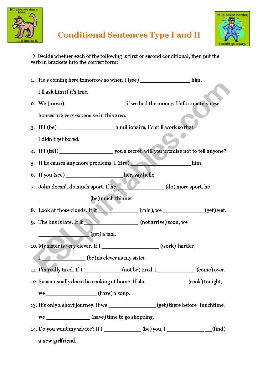 Conditional Sentences Type I and II