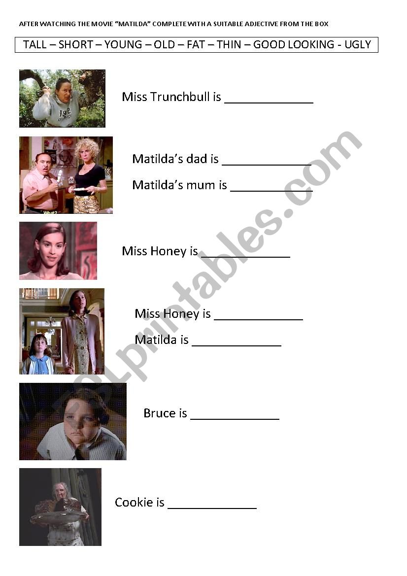 MATILDA - Movie - Opposite adjectives