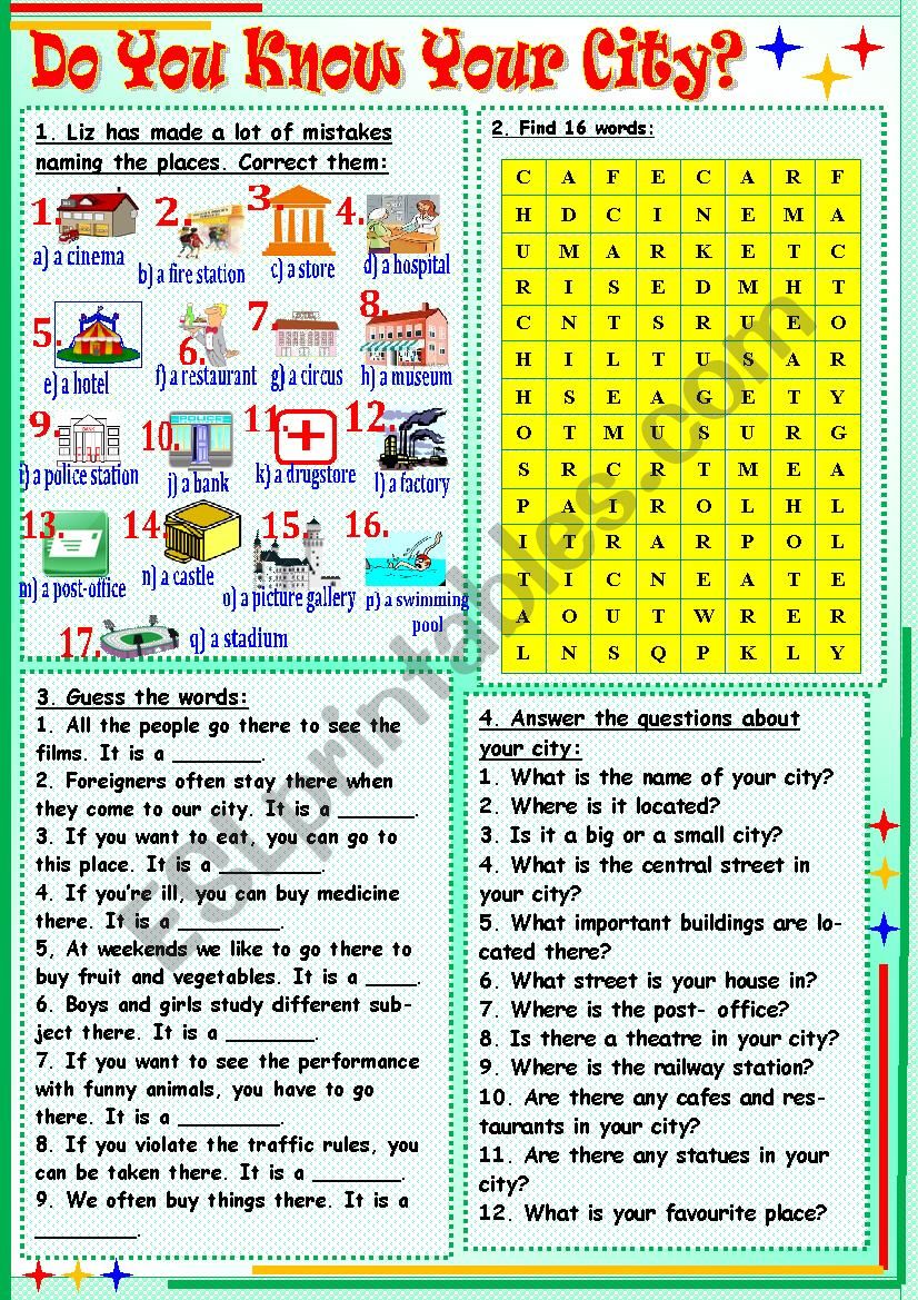 Do You Know Your City? worksheet