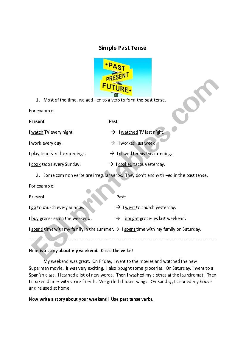 Simple Past Tense worksheet