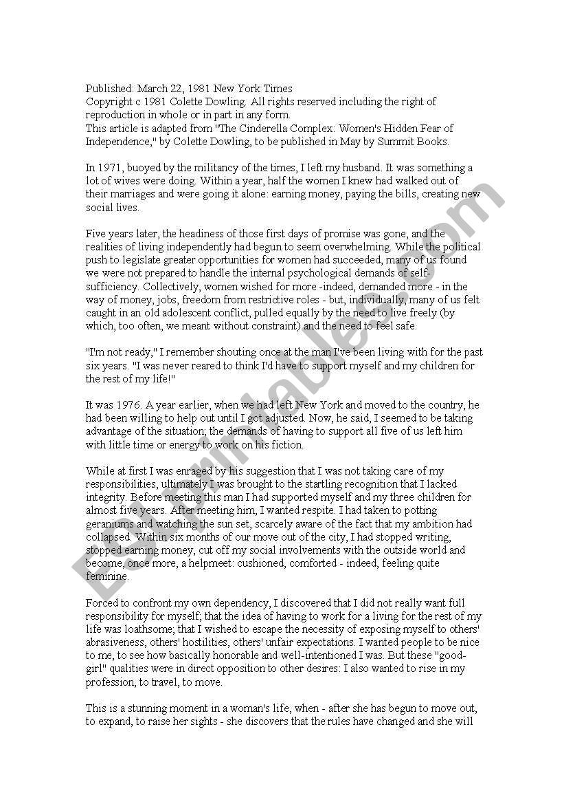 students worksheet