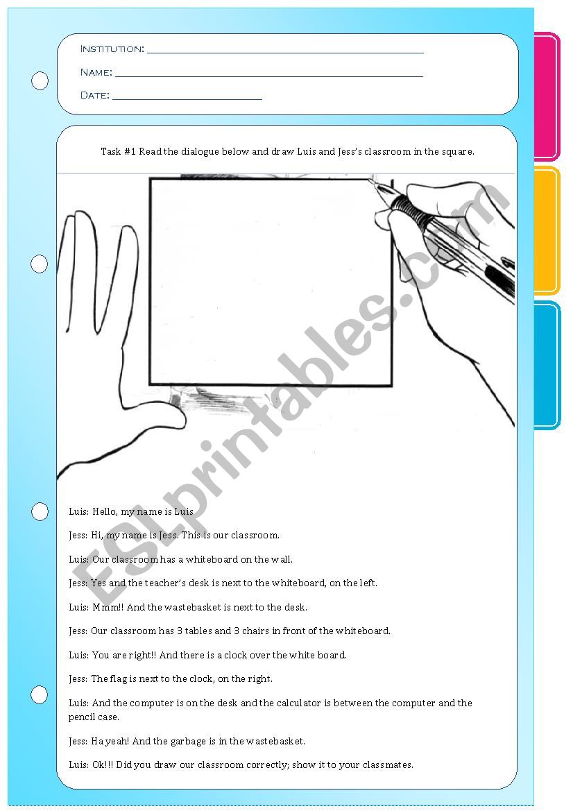 Classroom Objects (Reading Activity)