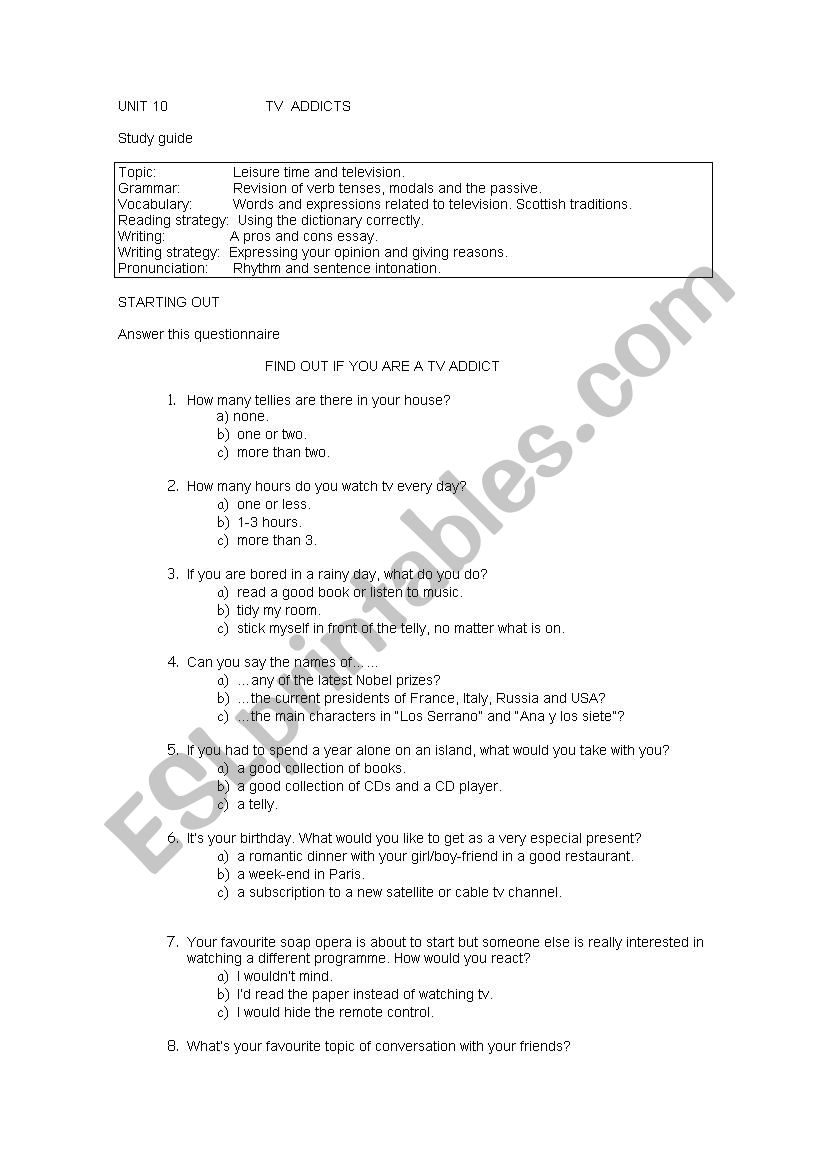 Revision of tenses, modal verbs and the Passive