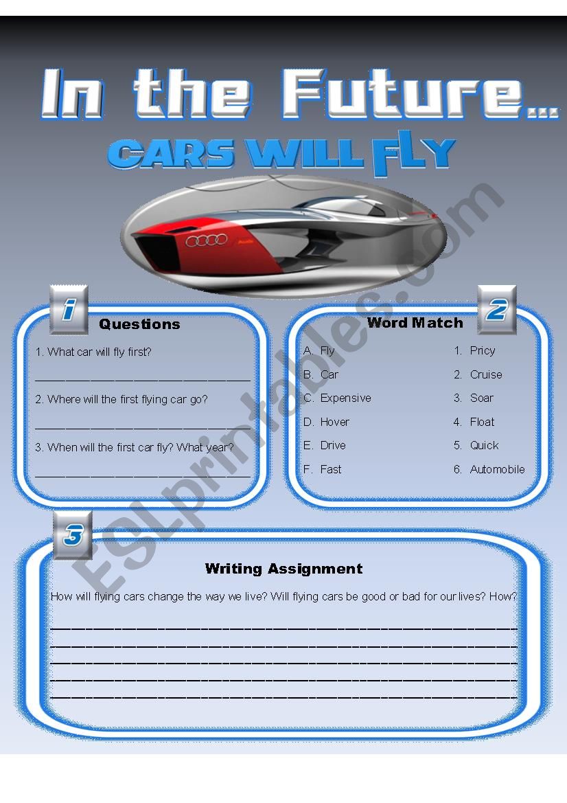 The Future - Flying Cars worksheet