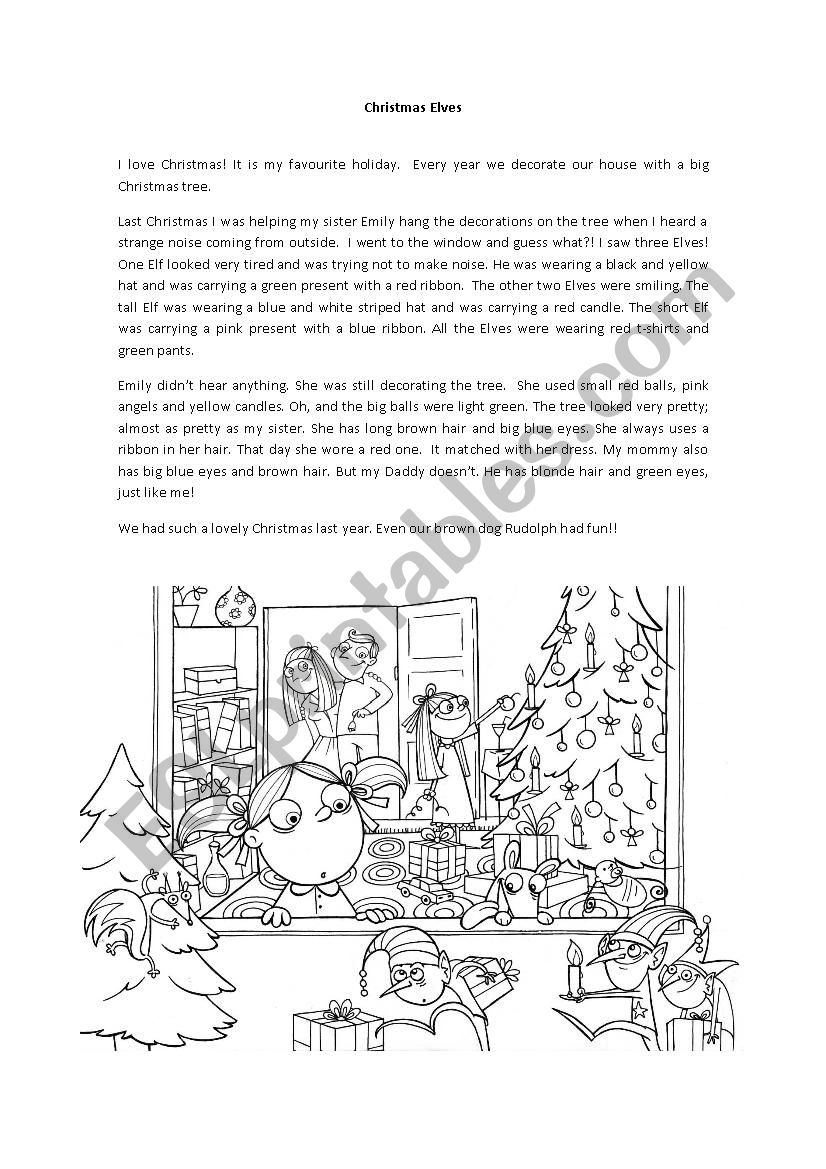 Christmas Elves worksheet