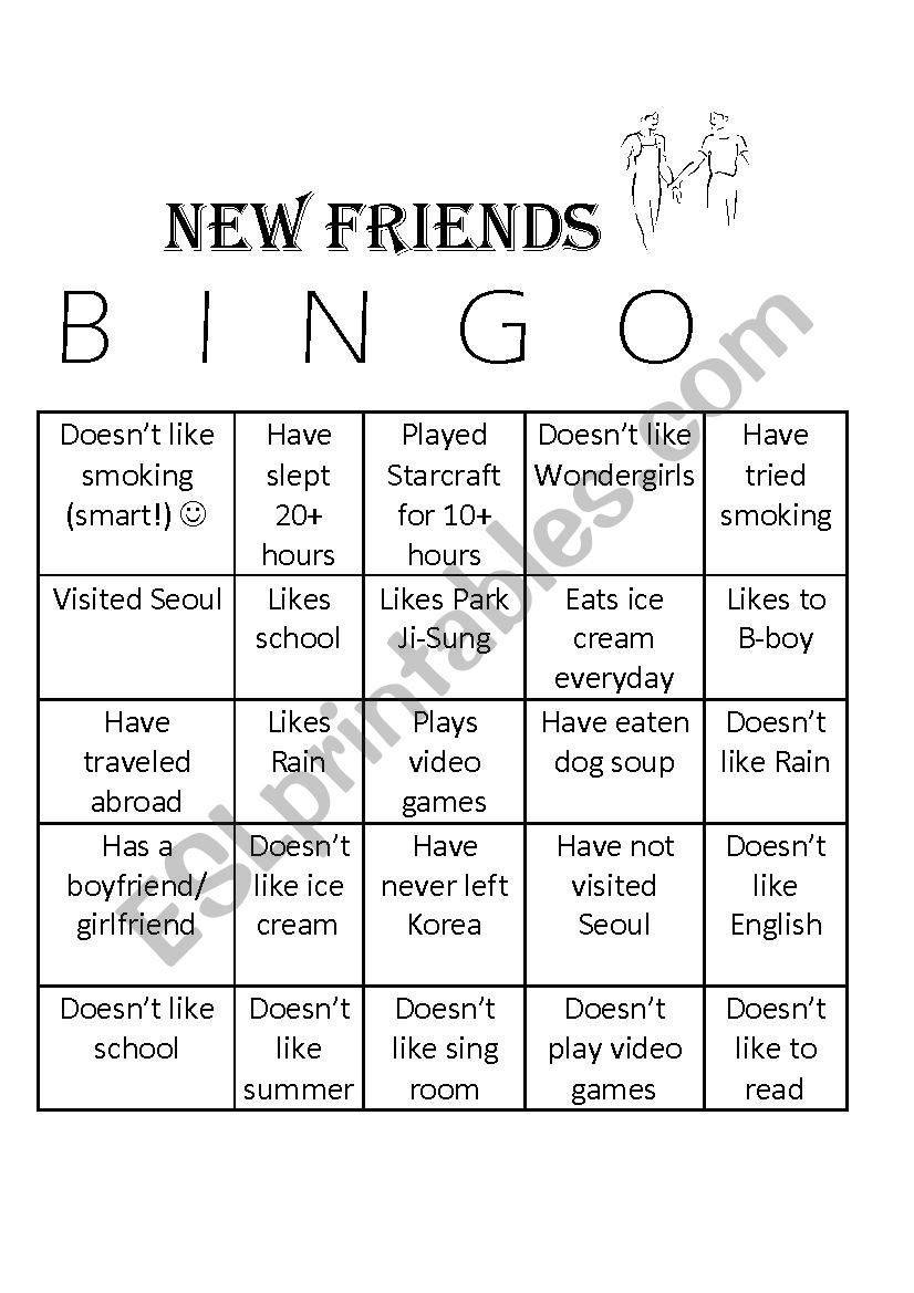 Friendship Bingo- Ice breaker. FULLY EDITABLE 