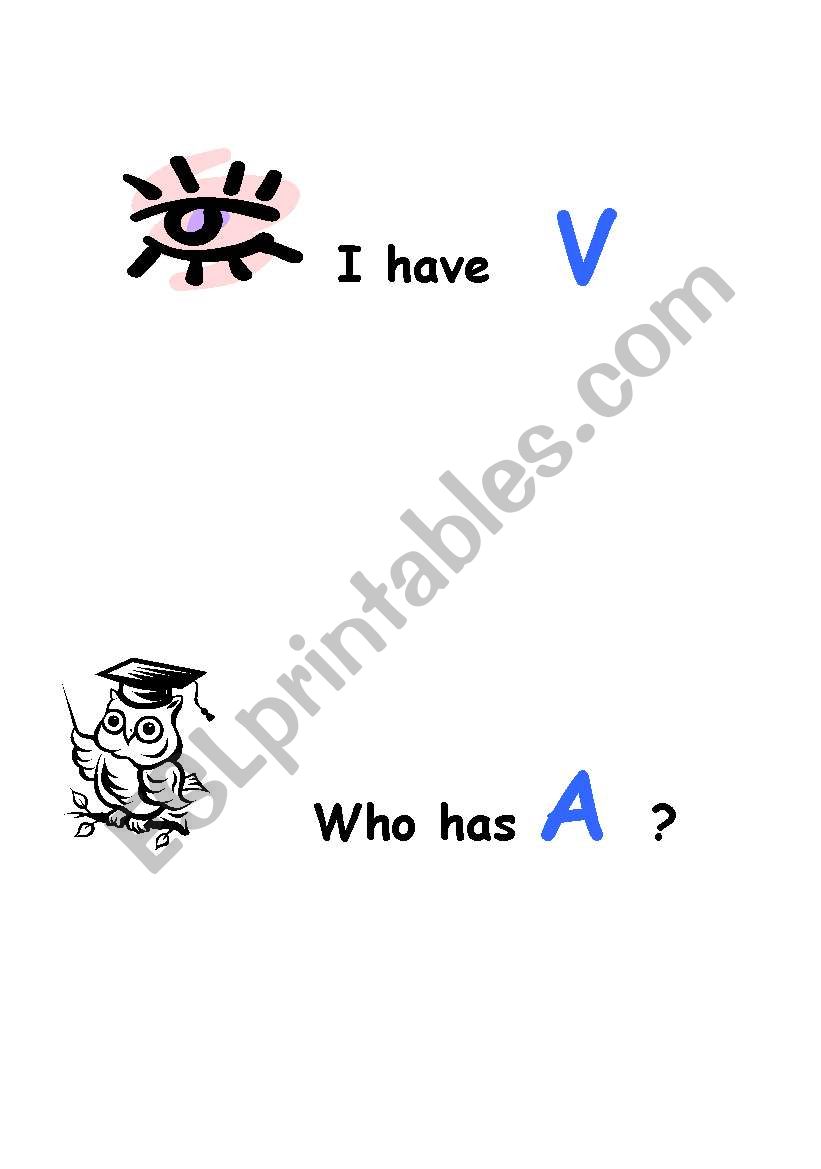 I  have, who has worksheet