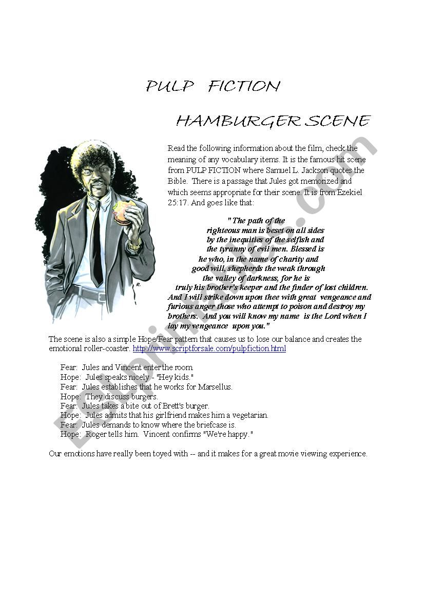 Pulp Fiction the Hamburger Scene