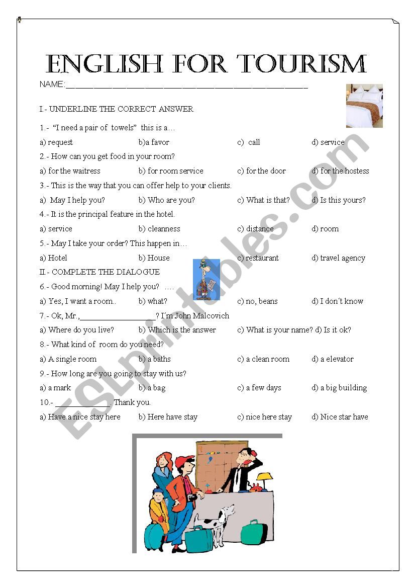 tourism geography worksheet