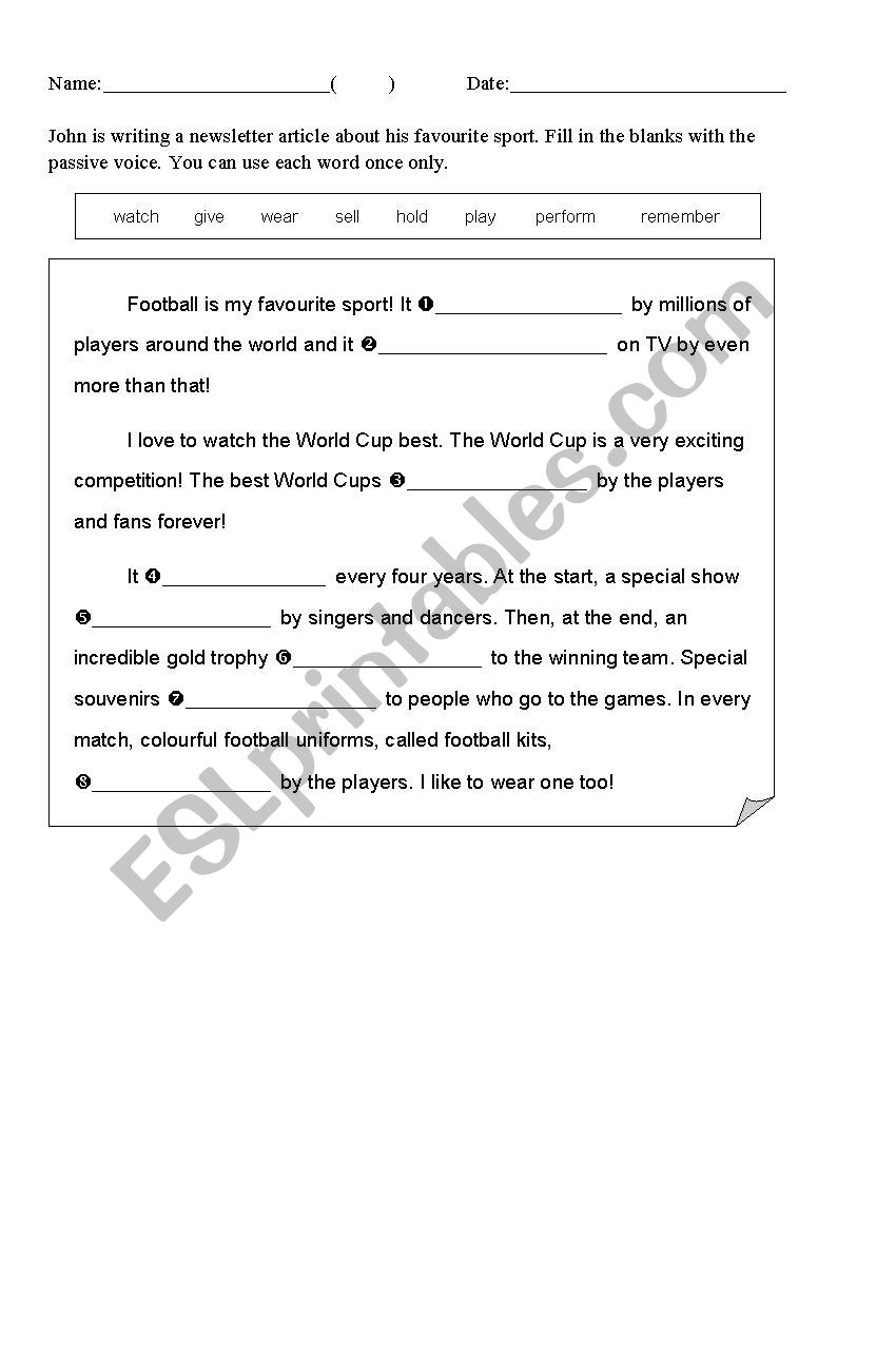 Tenses worksheet