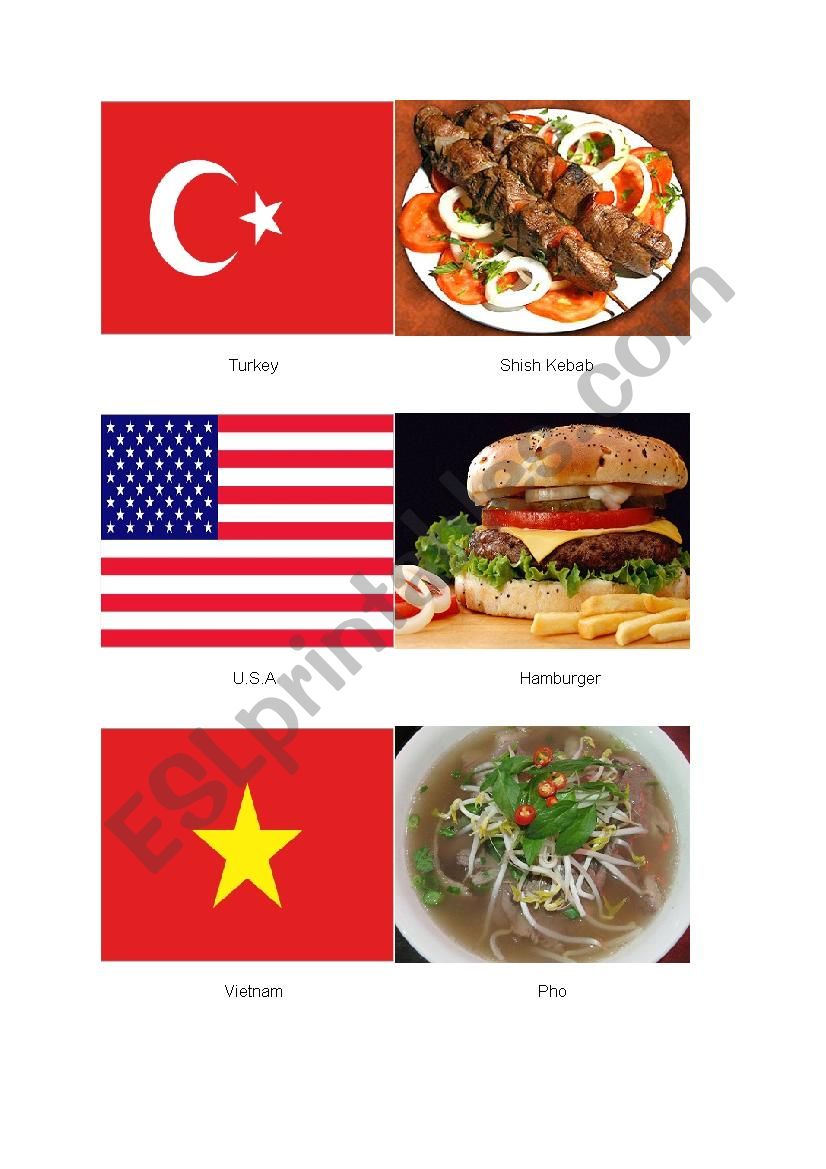 National Flag and National Dish Flashcards 06 (LAST PAGE)