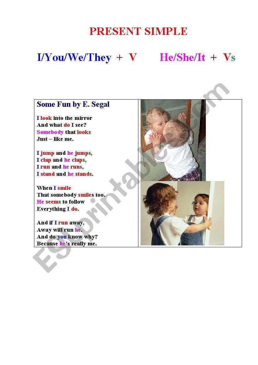 PRESENT SIMPLE (a poem) worksheet