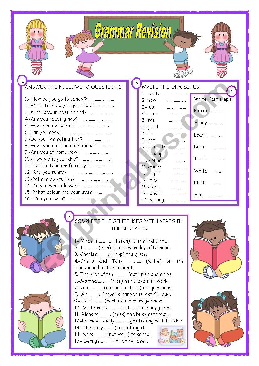 GRAMMAR REVISION worksheet