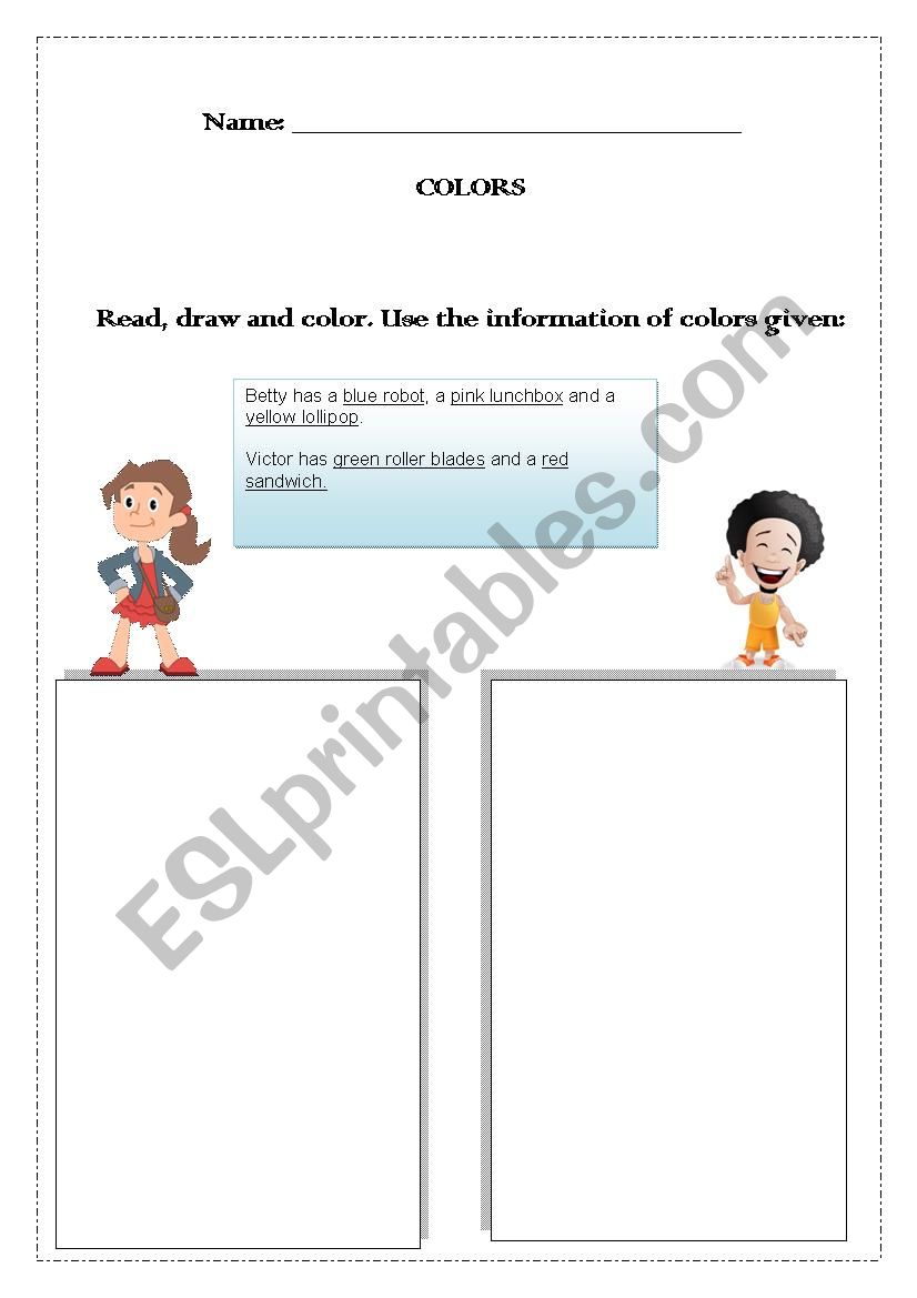 Color and things worksheet