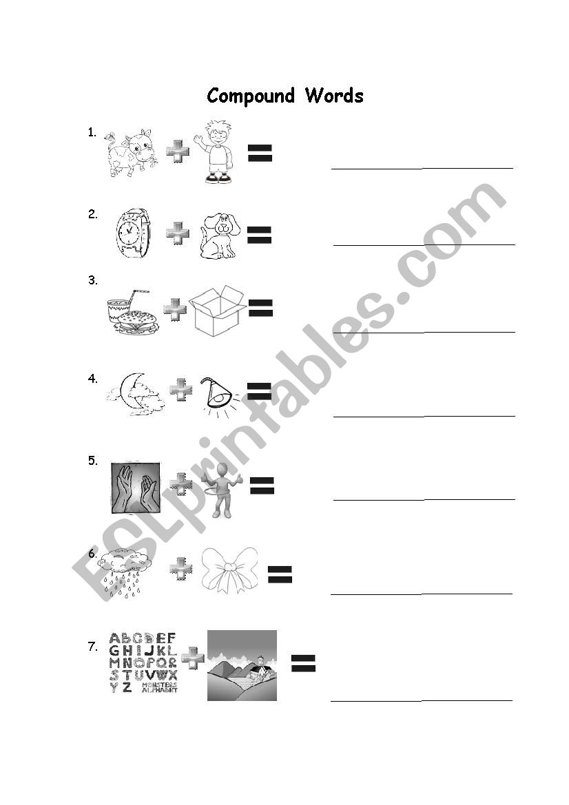 Compound Words 1/2 worksheet