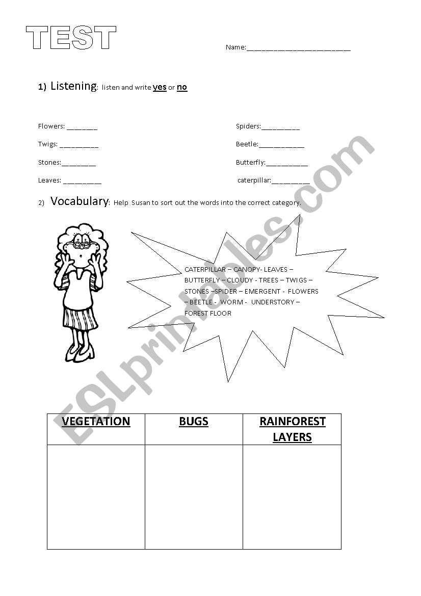 test 4th grade worksheet