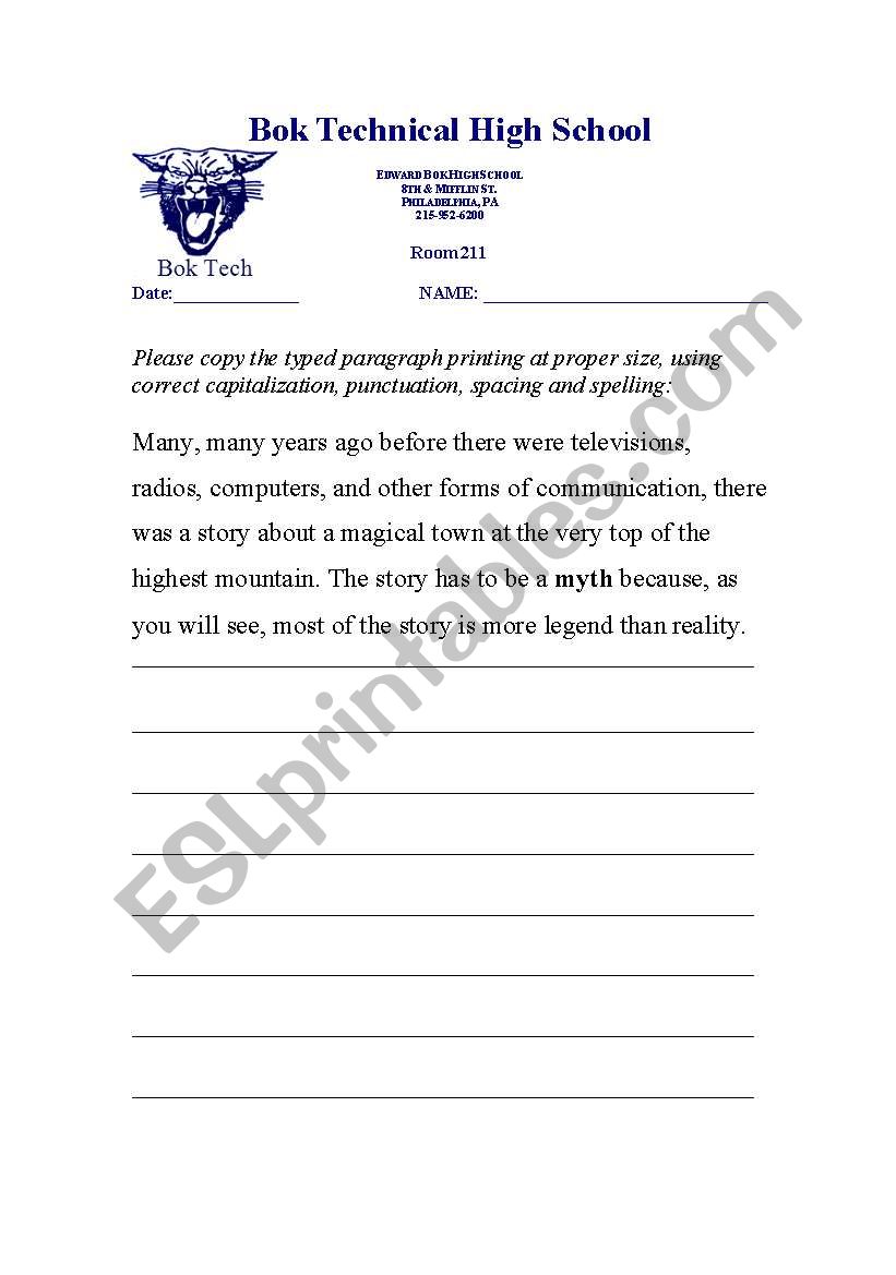 ReWrite Exercise #3 worksheet