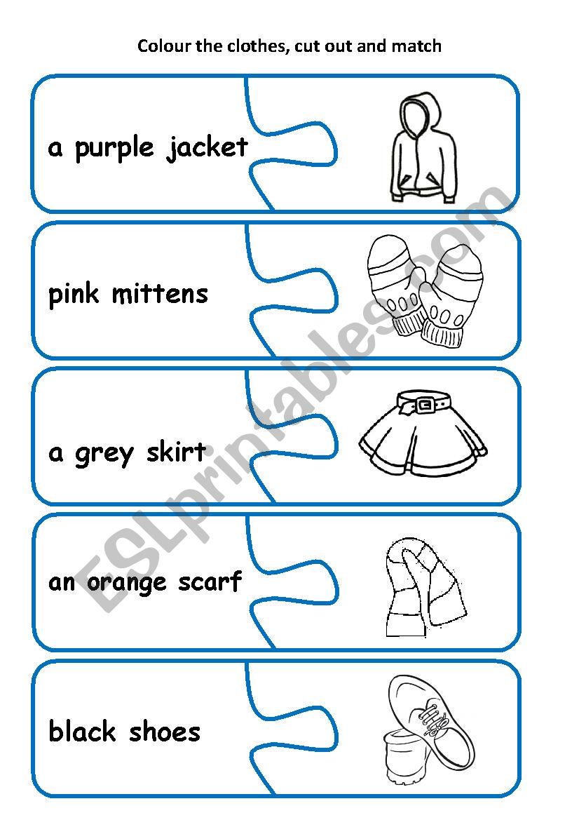 clothes puzzle pieces 2 worksheet