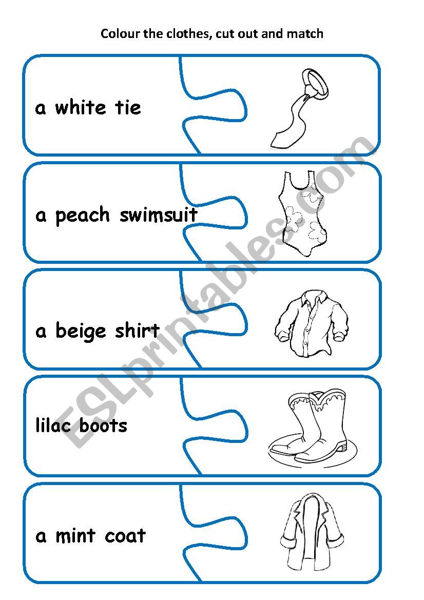 clothes puzzle pieces 3 worksheet