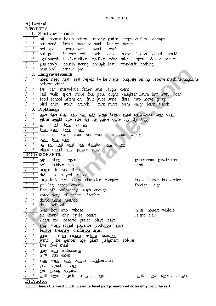 Study phonics worksheet