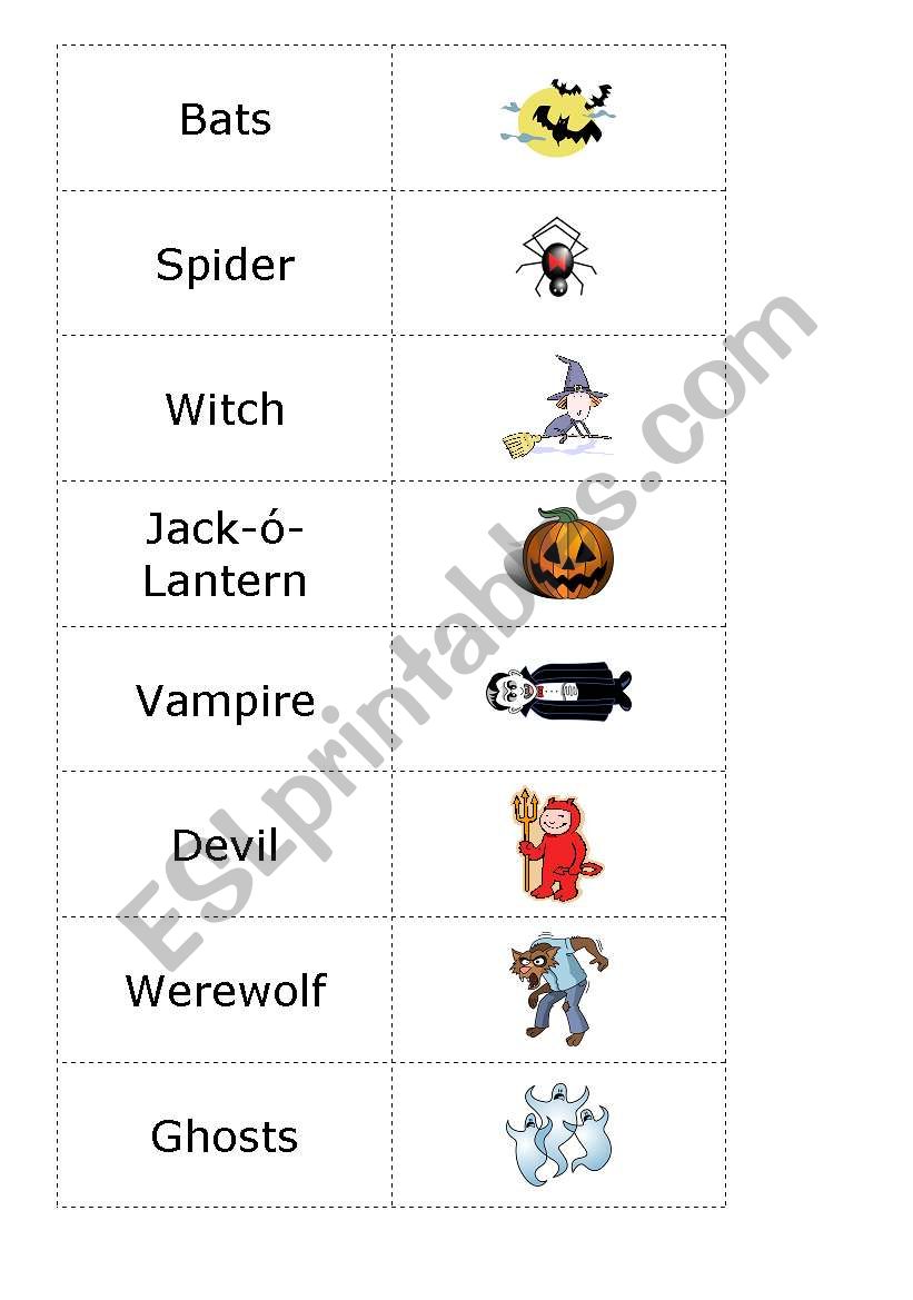 Halloween Memory Game worksheet