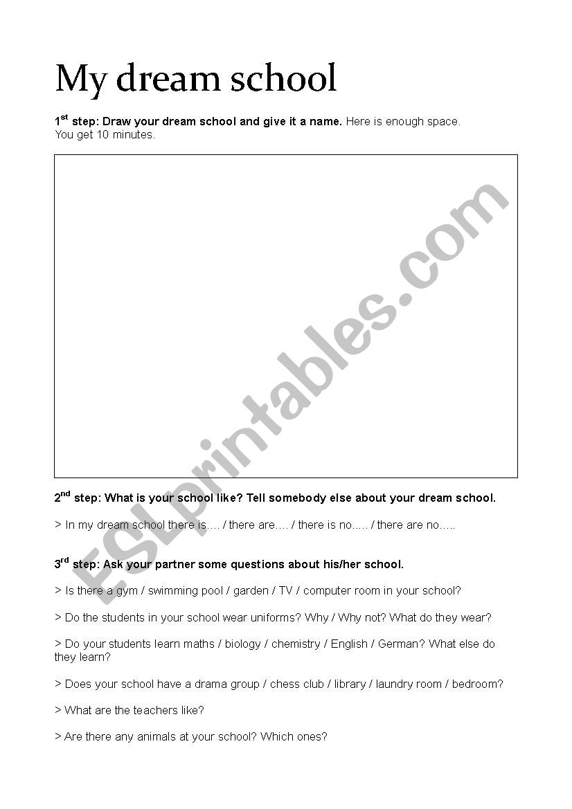 My dream school  worksheet