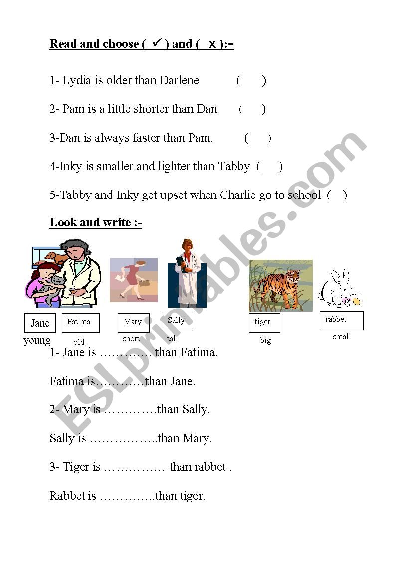 comparative and superlative worksheet