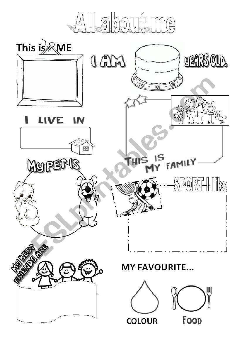 All about me - early years worksheet