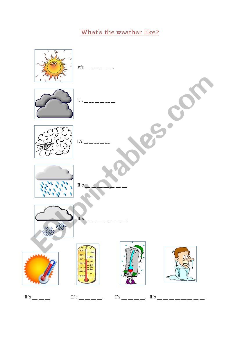 Whats the weather like? worksheet