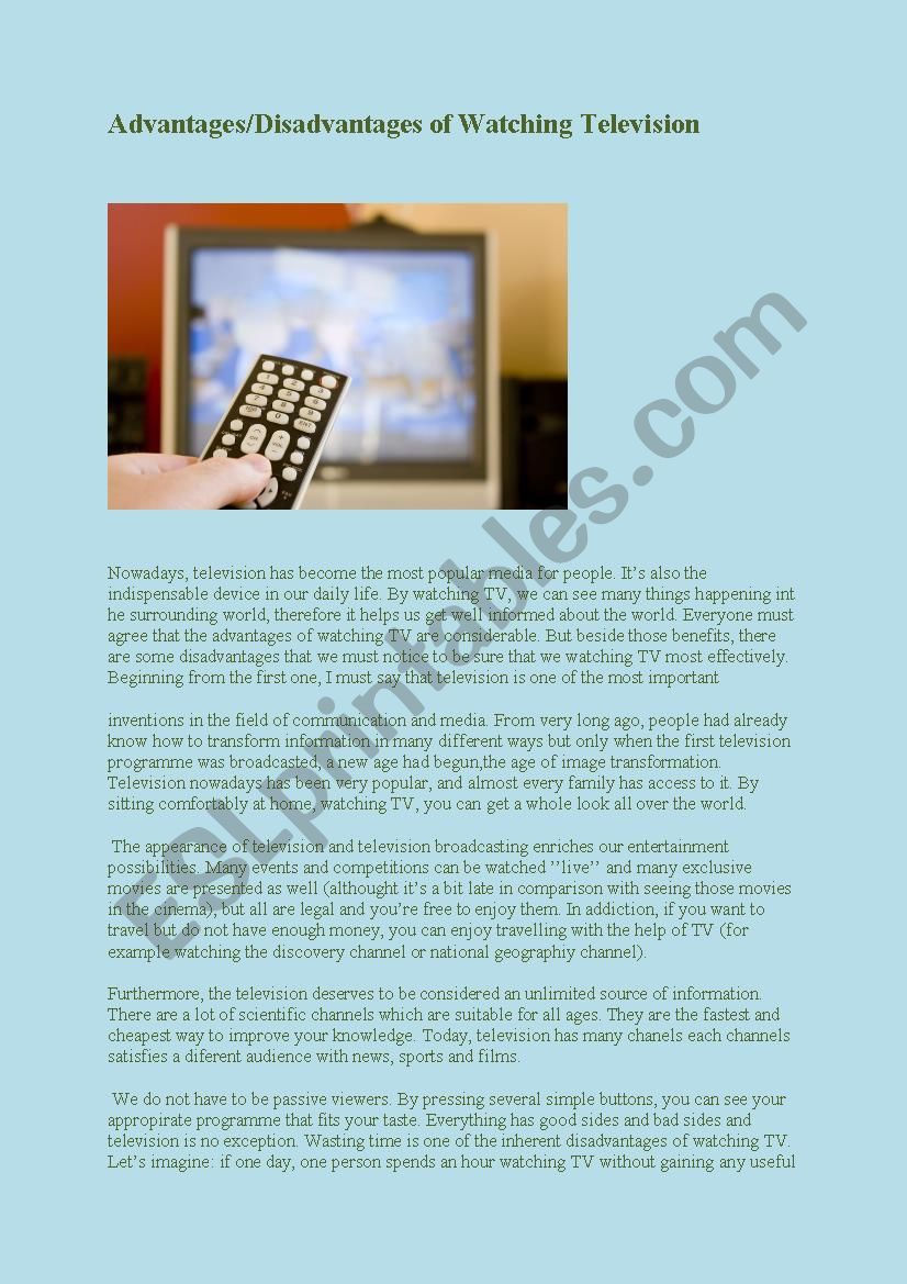 TV worksheet