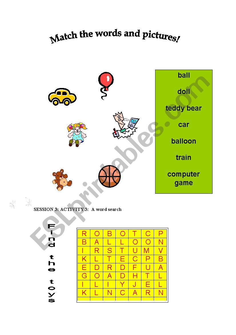 My toys worksheet