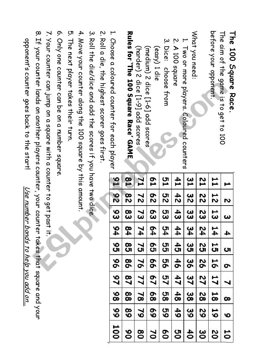 Game for speaking worksheet